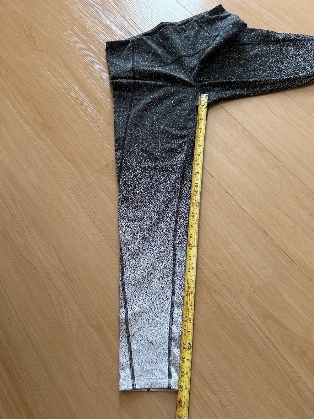 C9 BY CHAMPION ATHLETIC WORKOUT LEGGINGS SPECKLED OMBRÉ DESIGN SIDE POCKETS LG - Picture 9 of 14